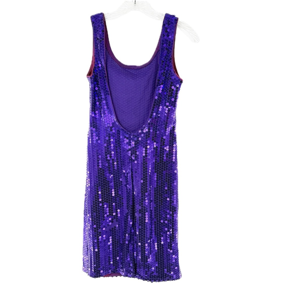 GlenRob Purple Sequined Sheath Dress Bodycon Low-Cut Back Size 7/8 Vintage 90’s - Picture 13 of 17